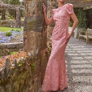 JS Collections Mauve Sequin Puff Sleeve Mermaid Dress 12